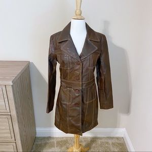 Wilsons Leather Trench Style Coat S